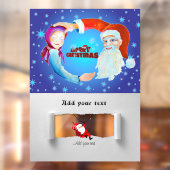 Sinterklaas Baby Meisje Illustratie Sterrensneeuw Raamsticker (Vel 2)