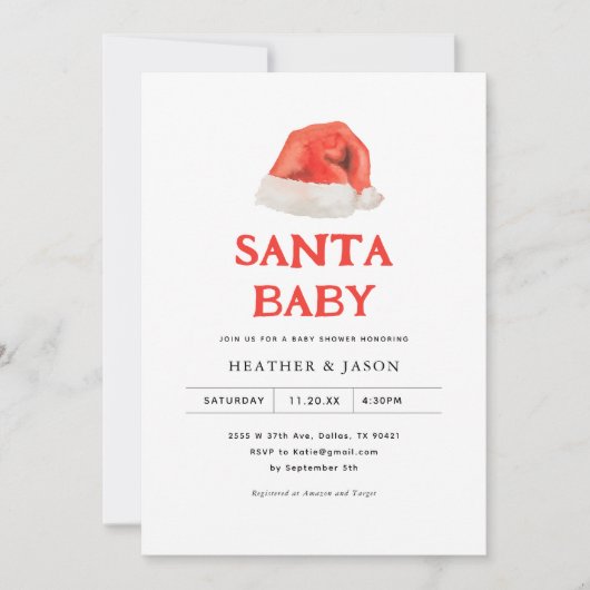 Sinterklaas Baby Oude Winter Baby Shower Uitnodigi Kaart (Voorkant)