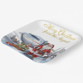 Sinterklaas begroeting vanaf het vliegveld papieren bordje (Gebogen)