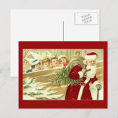 Sinterklaas bekijken feestdagenkaart (Voorkant / Achterkant)