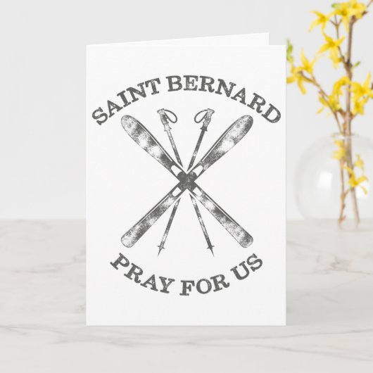 Sinterklaas Bernard Van Montjoux Sneeuw Ski Cadeau Kaart (Gele Bloem)