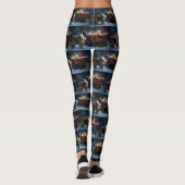 Sinterklaas besneeuwde slee Kerstversiering Leggings (Achterkant)