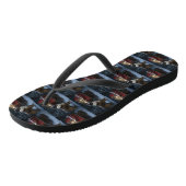 Sinterklaas besneeuwde slee Kerstversiering Teenslippers (Schuin)
