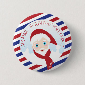 Sinterklaas blauw en rood ronde button 5,7 cm