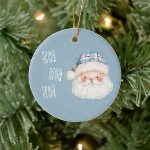 Sinterklaas Blauwe Hoed Ho! Ho! Ho! Kerstmis Keramisch Ornament