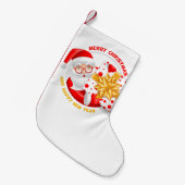 Sinterklaas blij nieuw jaar met voorraad kleine kerstsok (Voorkant (Hangend))