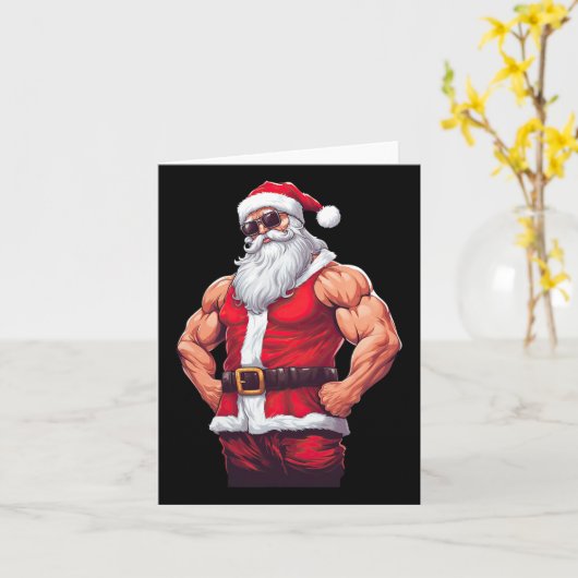Sinterklaas Bodybuilding Fitness Gym Chri Kaart (Gele Bloem)