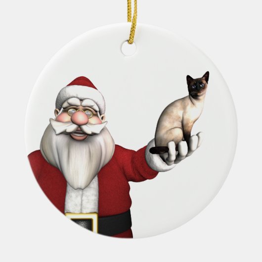 Sinterklaas brengt een Siamese katten mee Keramisch Ornament (Voorkant)
