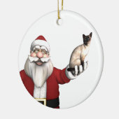 Sinterklaas brengt een Siamese katten mee Keramisch Ornament (Links)