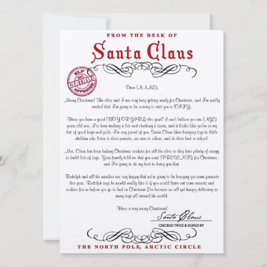 Sinterklaas Brief Kaart (Voorkant)