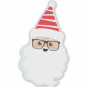 Sinterklaas, bril, hipster, kerstman sticker (Voorkant)