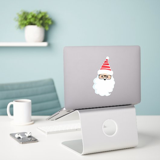 Sinterklaas, bril, hipster, kerstman sticker (Laptop op bureau)
