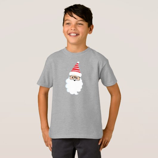 Sinterklaas, bril, hipster, kerstman t-shirt (Voorkant volledig)