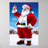 Sinterklaas buiten in de sneeuw | AI Art Poster (Voorkant)