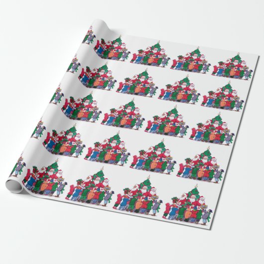 Sinterklaas Cadeaus geven aan kinderen via de boom Cadeaupapier (Uitgerold)