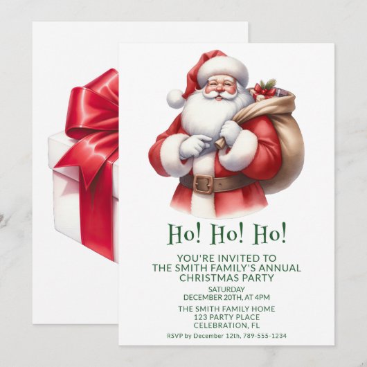 Sinterklaas Cadeaus Groen Feest Kaart (Voorkant / Achterkant)