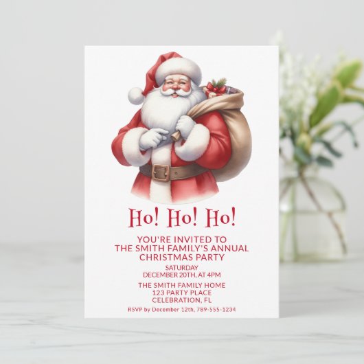 Sinterklaas Cadeaus Rode Partij Kaart (Staand voorkant)