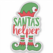 Sinterklaas Cartoon Elf Trekkast Elf Sticker (Voorkant)