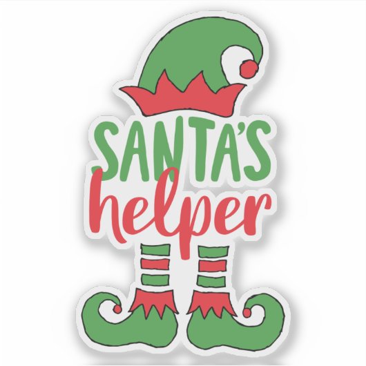 Sinterklaas Cartoon Elf Trekkast Elf Sticker (Voorkant)
