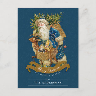 Sinterklaas Classic Kerstblauw Aangepast Feestdagenkaart