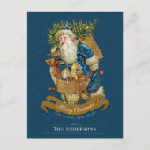  Sinterklaas Classic Kerstblauw Aangepast Feestdagenkaart (Voorkant)