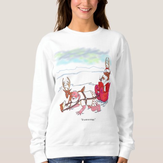 Sinterklaas Coup vrouwen wit sweatshirt (Voorkant)