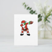 Sinterklaas dabbing Christmas Football touchdown Feestdagenkaart (Staand voorkant)