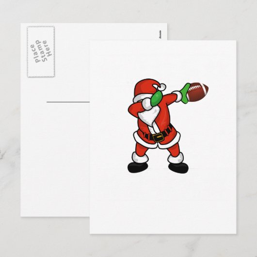 Sinterklaas dabbing Christmas Football touchdown Feestdagenkaart (Voorkant / Achterkant)