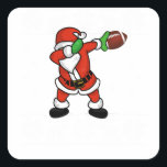 Sinterklaas dabbing Christmas Football touchdown Vierkante Sticker<br><div class="desc">Santa claus football design zal een cool cadeau voor de touchdown liefhebbende jongen of meisje</div>