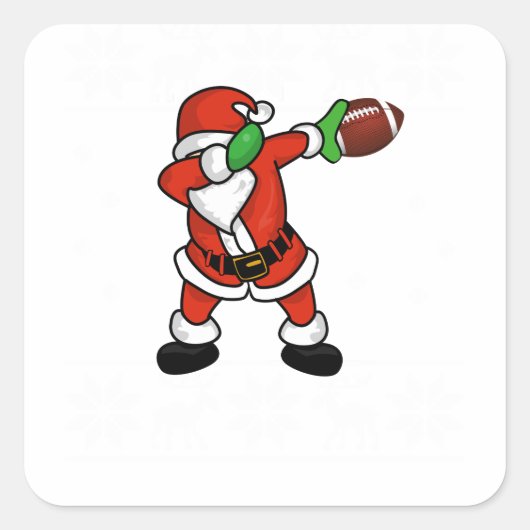 Sinterklaas dabbing Christmas Football touchdown Vierkante Sticker (Voorkant)