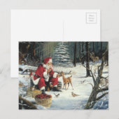 Sinterklaas die de dieren voedt feestdagenkaart (Voorkant / Achterkant)