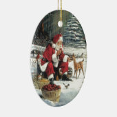 Sinterklaas die de dieren voedt keramisch ornament (Rechts)
