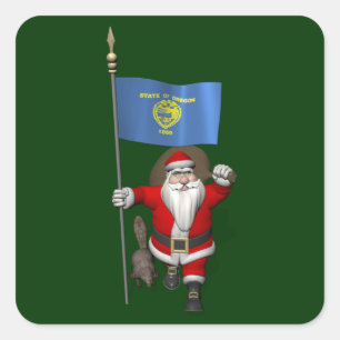 Sinterklaas die de staat Beaver bezoekt Vierkante Sticker