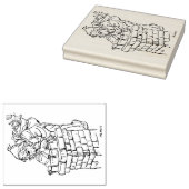 Sinterklaas die door de schoorsteen gaat rubberstempel (Gestempeld)