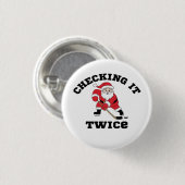 Sinterklaas die dubbelcheckt ronde button 3,2 cm (Voorkant /achterkant)