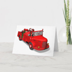 Sinterklaas die een brandwagen bestuurt feestdagen kaart