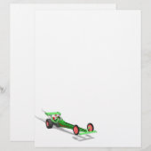 Sinterklaas die een dragster bestuurt (Voorkant / Achterkant)