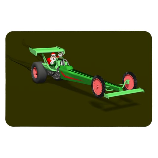 Sinterklaas die een dragster bestuurt magneet (Horizontaal)