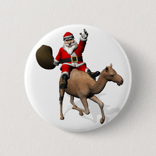 Sinterklaas die een kamel bestuurt ronde button 5,7 cm