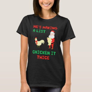 Sinterklaas die een lijst maakt, maakt het twee ke t-shirt