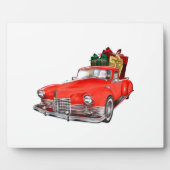 Sinterklaas die een retro auto bestuurt met cadeau fotoplaat (Voorkant)