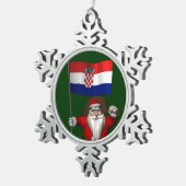 Sinterklaas die Kroatië bezoekt Tin Sneeuwvlok Ornament (Rechts)