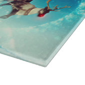 Sinterklaas die met rendiervis vliegt snijplank (Hoek)