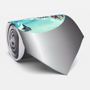 Sinterklaas die met rendiervis vliegt stropdas