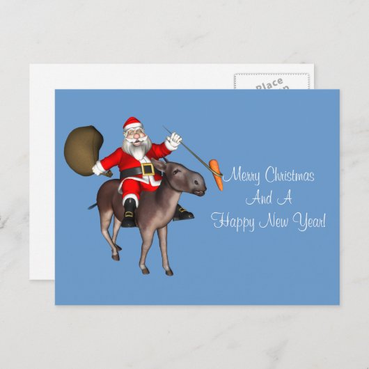 Sinterklaas die op Donkey rust Feestdagenkaart (Voorkant / Achterkant)