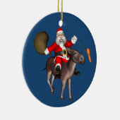 Sinterklaas die op Donkey rust Keramisch Ornament (Rechts)