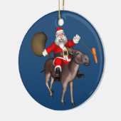 Sinterklaas die op Donkey rust Keramisch Ornament (Links)