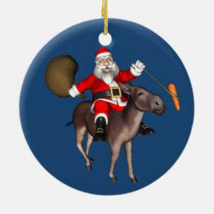 Sinterklaas die op Donkey rust Keramisch Ornament
