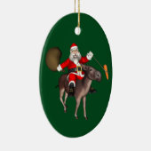 Sinterklaas die op Donkey rust Keramisch Ornament (Rechts)