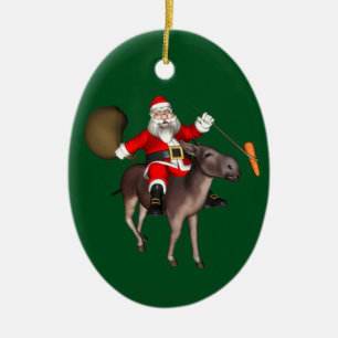 Sinterklaas die op Donkey rust Keramisch Ornament